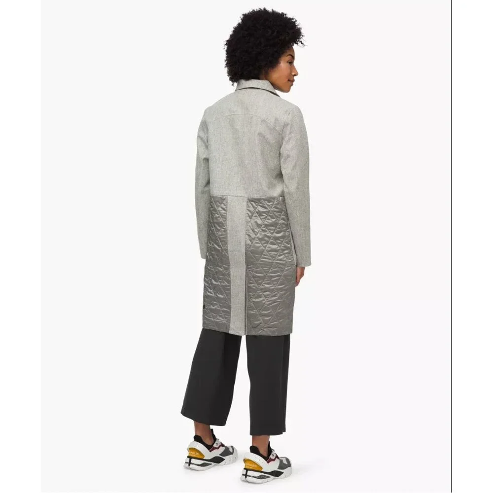 NWT LULULEMON Roam Far Wool Coat 10 Waterproof Primaloft Tech Quilted Bottom - Picture 3 of 6